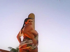 Public fingering brunette milf