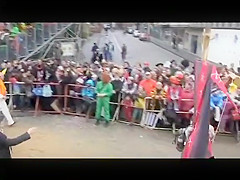 Public sex at a costume street parade with his girlfriend