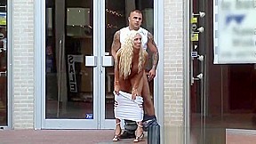 Public sex by a store entrance