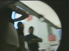 Public video of a woman's ass cheeks peeking out of her short skirt