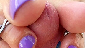 Purple Toes Milf Footjob