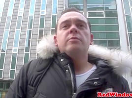 Real amsterdam hooker fucks in stockings