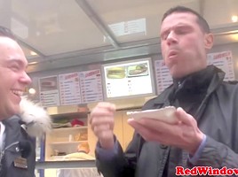 Real amsterdam hooker fucks in stockings
