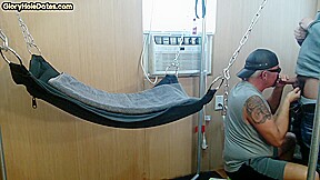 Real gaydaddy fucked at home in sling by cocksucked stud