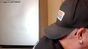 Real gloryhole newbie caught