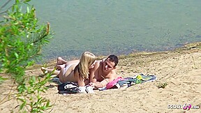 Real teen 18+ Couple On German Beach, Fuck With Stranger