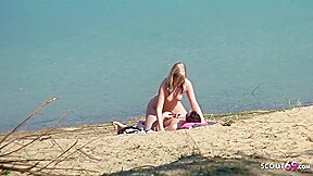 Real teen 18+ Couple On German Beach, Fuck With Stranger