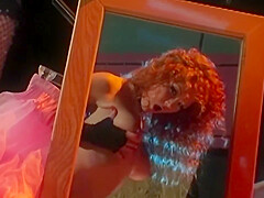 Redheaded Minx In Lingerie Moans Joyfully While Her Man Stretches Out Her Tight Pink Butthole