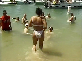 Ron Jeremy is enjoying all the eye candy as they show off their stuff for him