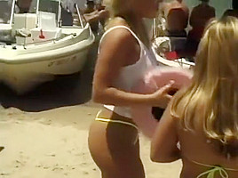 Ron Jeremy is enjoying all the eye candy as they show off their stuff for him