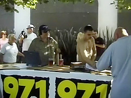 Ron Jeremy is enjoying all the eye candy as they show off their stuff for him