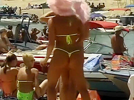 Ron Jeremy is enjoying all the eye candy as they show off their stuff for him