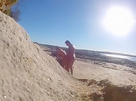 Secretly fucking my wife at the nude beach