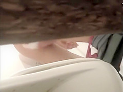 Secretly watching a college girl pee