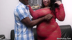 Sexy Ebony And Huge Boobs - Fatty Picked Up And Gets Bbc