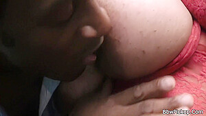 Sexy Ebony And Huge Boobs - Fatty Picked Up And Gets Bbc