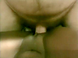 Sexy ebony gets a black and white dick banging away at both ends