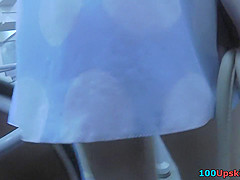 Sexy upskirt porn with amateur blonde in a public place