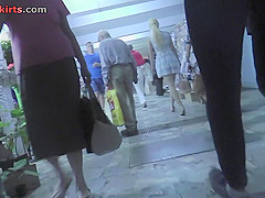 Sexy upskirt porn with amateur blonde in a public place