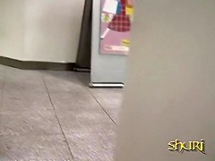 Sharking video with hot Asian tits being exposed in a metro