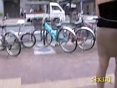 Sharking video with hot Asian tits being exposed in a metro