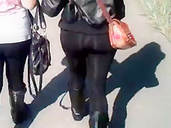 Shiny Lycra Chubby Ass