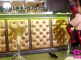 Showcasing Flexibility On Bar Table - Watch4Fetish