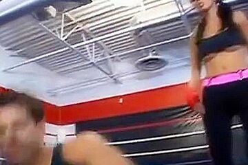 Shy love fucked in boxing ring