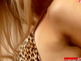 Skinny Blonde Slut In A Bra Gets A Cumshot In Her Mouth