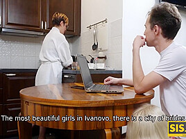 Skinny Cutie Makes Love With Her Lucky Stepbrother After Lunch