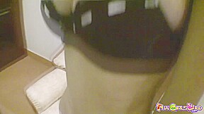 Skinny amateur Thai slut strips then sucks my cock