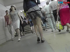 Skinny ass exposed in really sexy upskirt video