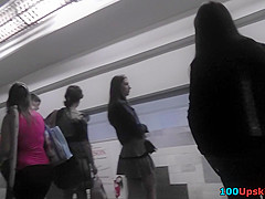 Skinny ass exposed in really sexy upskirt video