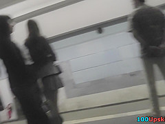 Skinny ass exposed in really sexy upskirt video
