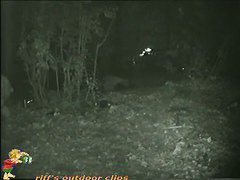 Skinny girl pissing in the woods caught on nightcam