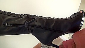 Slave worships Shauna's boots