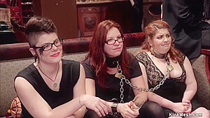 Slaves Sharing Dick In Orgy Bdsm Party