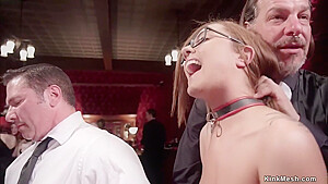 Slaves Sharing Dick In Orgy Bdsm Party