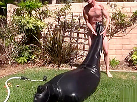 Sleepsack, rubber bondage, breathplay