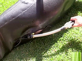 Sleepsack, rubber bondage, breathplay