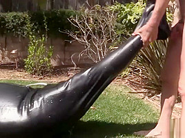 Sleepsack, rubber bondage, breathplay