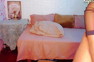 Slim Blonde Transgirl Strokes Her Small Dick