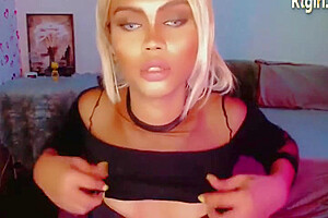 Slim Blonde Transgirl Strokes Her Small Dick
