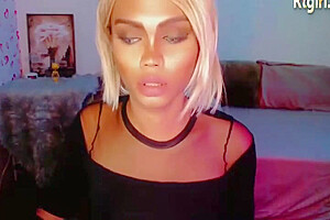 Slim Blonde Transgirl Strokes Her Small Dick