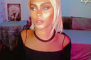 Slim Blonde Transgirl Strokes Her Small Dick