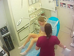 Slim Russian Girl At Depilation