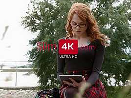 Slim4K - Nasty redhead babe anal fucked