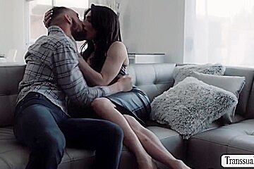 Slut Ts Lets Guy Mistress Bang Her Ass - On The Couch And Ariel Demure