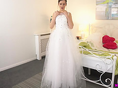 Slutty Bride Gives You Jerk Off Instruction While Husband Is In Bed!