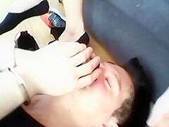Sock Smelling Slave While Playing Cards!
